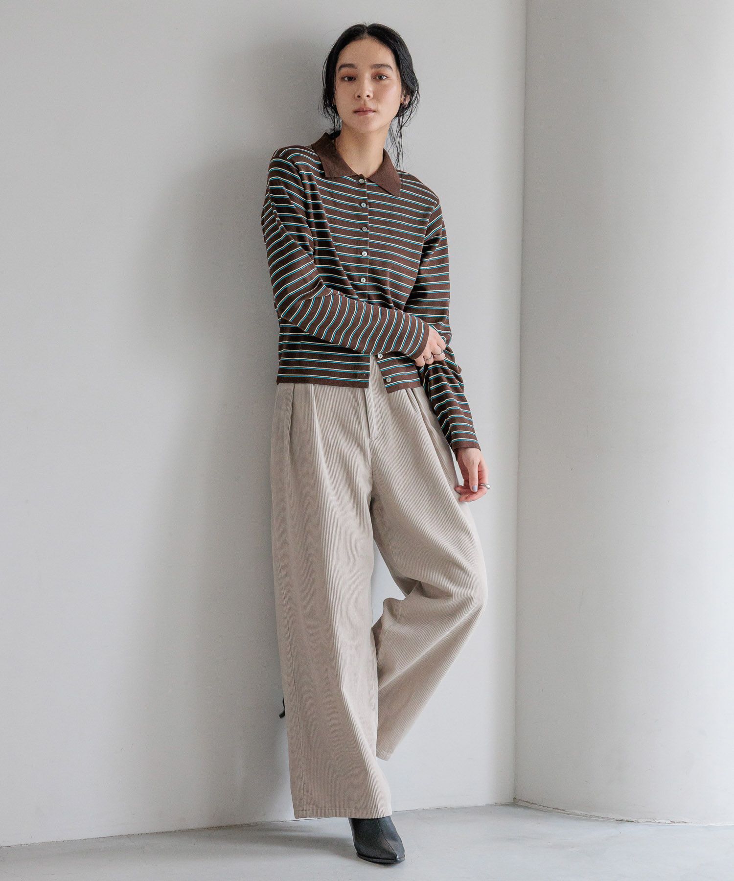 LOWRYS FARM「コーデュロイワイドパンツ」|チノ|