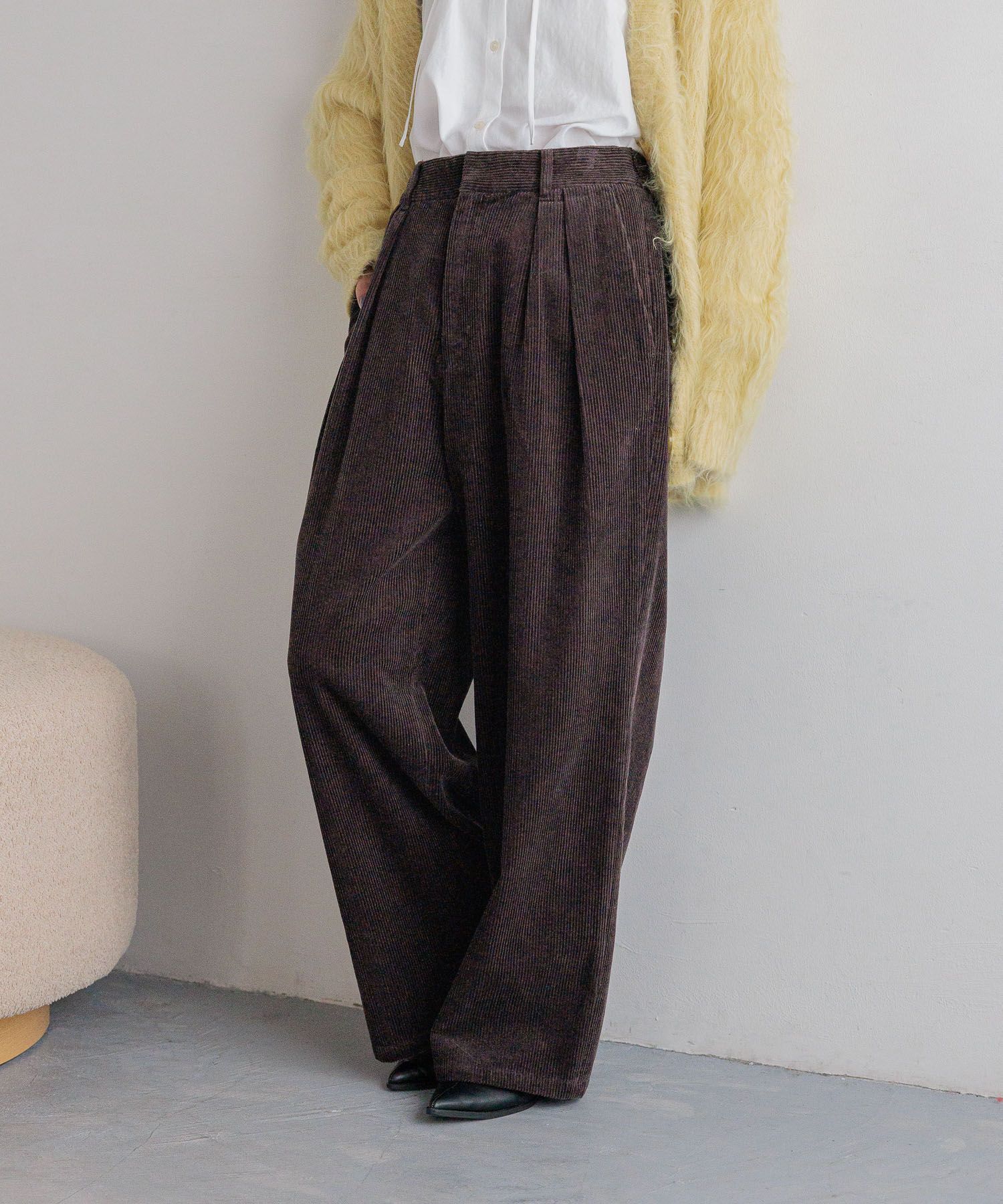 LOWRYS FARM「コーデュロイワイドパンツ」|チノ|