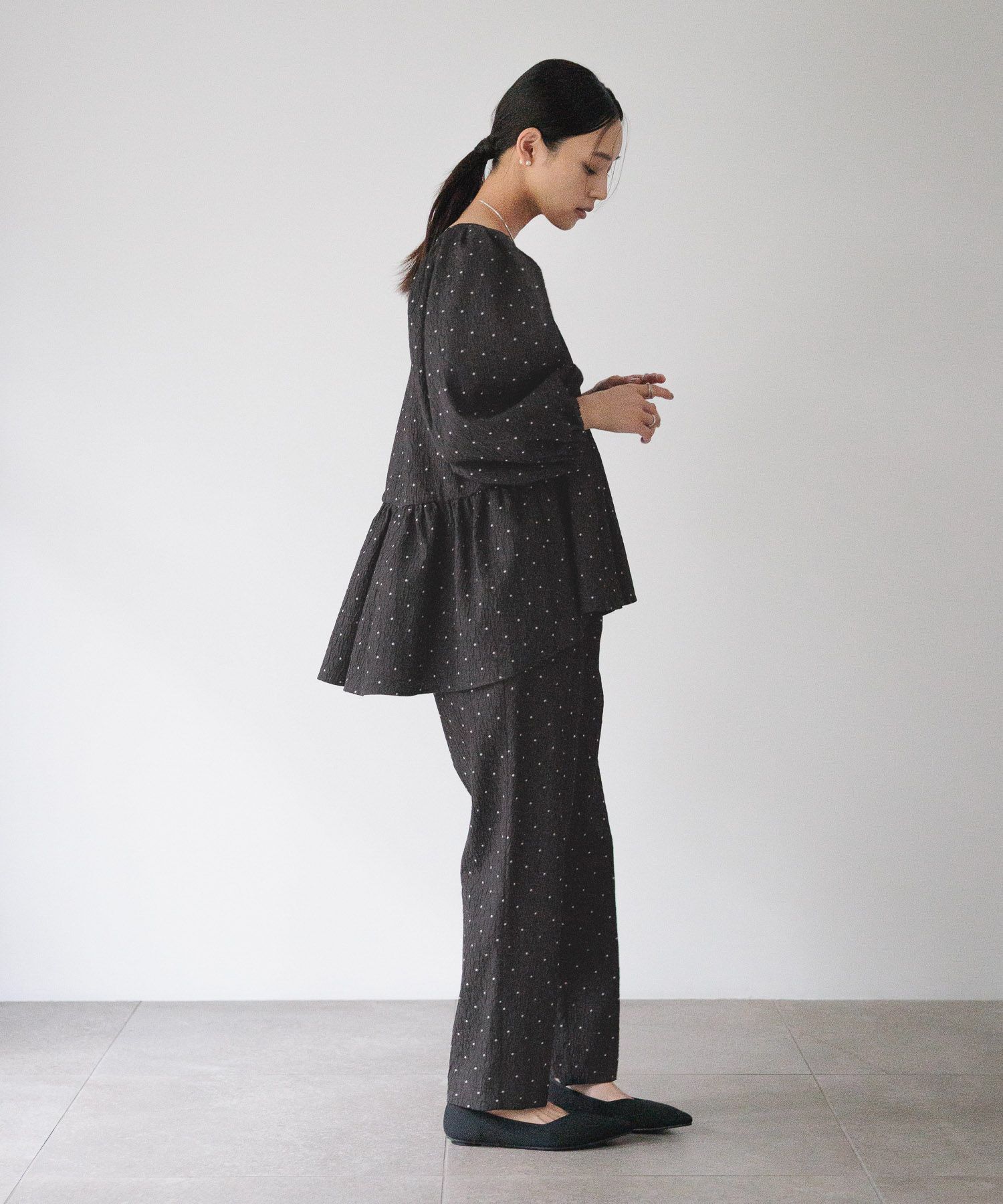  「【入卒／セレモニー】ジャガードテーパードパンツ」|スラックス|