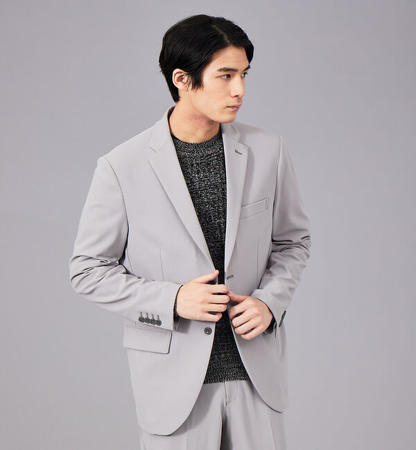 ABAHOUSE「【セットアップ対応/FLEX JACKET】マルチストレッチ ピケ セオアルファ」|その他|カーキ