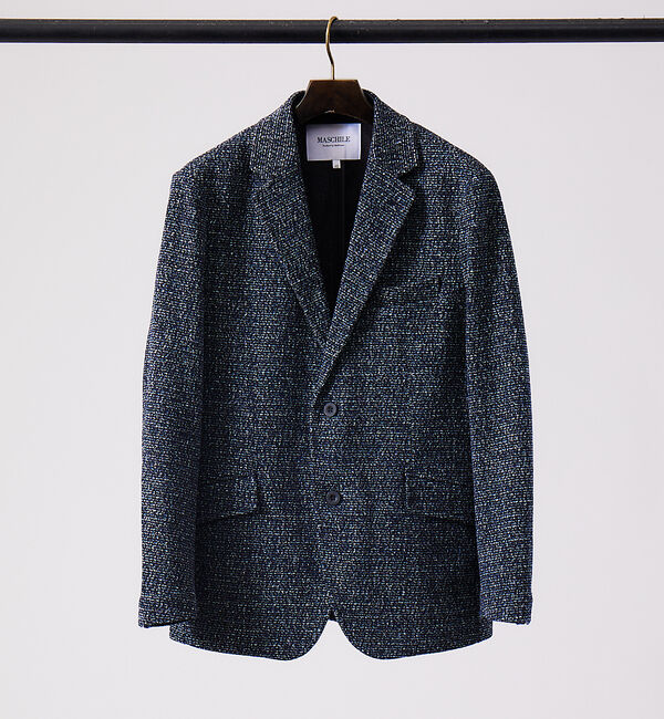 ABAHOUSE「【MASCHILE/セットアップ対応】ニット ボンディング ジャケット」|テーラードジャケット|