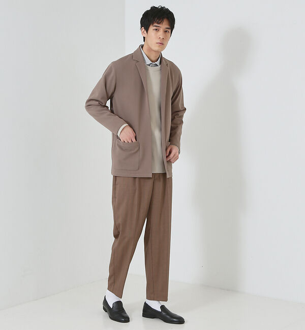 ABAHOUSE「【セットアップ対応】ハイストレッチ ジョーゼット ボタンレス ジャケット / カ」|その他|