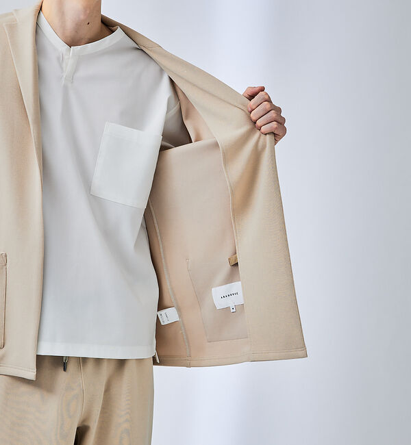 ABAHOUSE「【セットアップ対応】ハイストレッチ ジョーゼット カーディガン/ジャケット」|カーディガン|