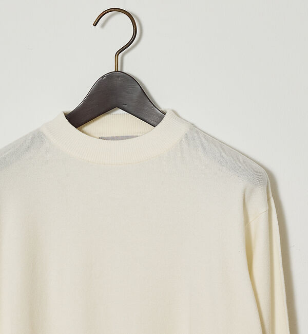 ABAHOUSE「【カシミヤタッチ】ハイゲージ モックネック ニット」|ニット・セーター|ホワイト