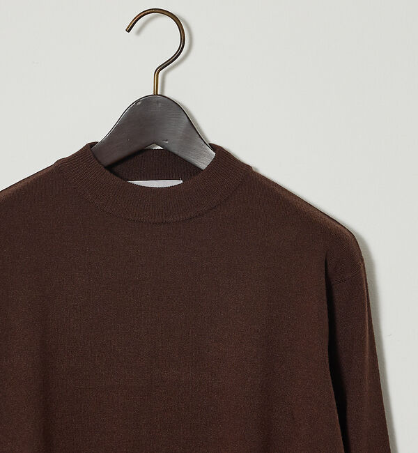 ABAHOUSE「【カシミヤタッチ】ハイゲージ モックネック ニット」|ニット・セーター|ブラウン