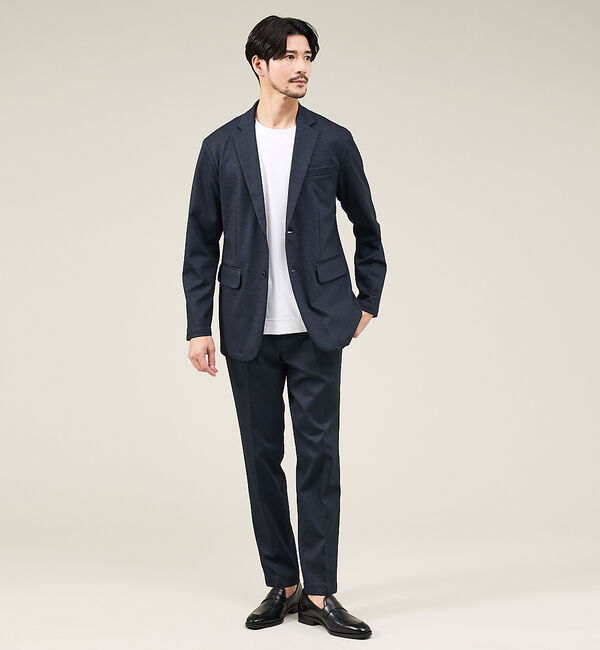 ABAHOUSE「【新型/上下2点セット】ポンチ セットアップ/スーツ ジャケット＆スラックス」|スーツ|ネイビー