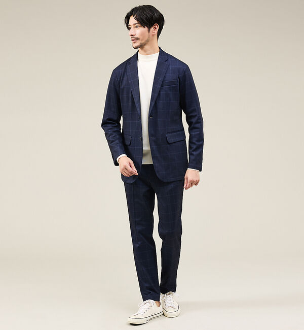 ABAHOUSE「【新型/上下2点セット】ポンチ セットアップ/スーツ ジャケット＆スラックス」|スーツ|ブルー系その他1