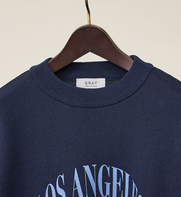 ABAHOUSE「スウェットライク ロゴニット プルオーバー」|ニット・セーター|