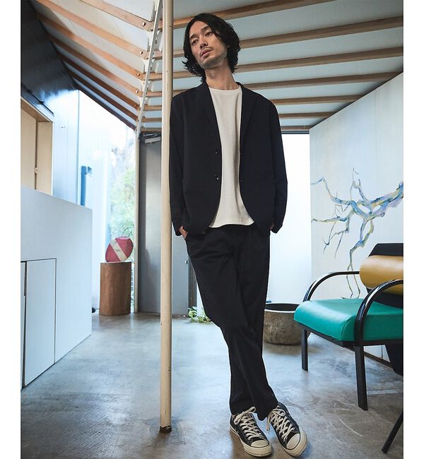 ABAHOUSE「【上下2点セット】接触冷感 カットメッシュ セットアップ【予約】」|スーツ|ネイビー