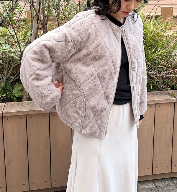 Rouge vif「リバーシブルパネトレーションファーキルトブルゾン」|ブルゾン・スタジャン|