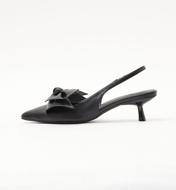 AU BANNISTER「【LAROUTE】リボンクリップ スリングバックパンプス」|パンプス|