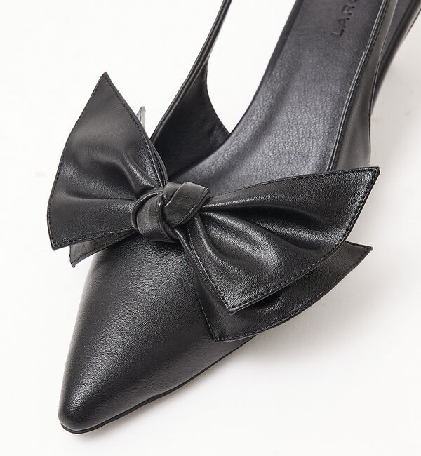 AU BANNISTER「【LAROUTE】リボンクリップ スリングバックパンプス」|パンプス|
