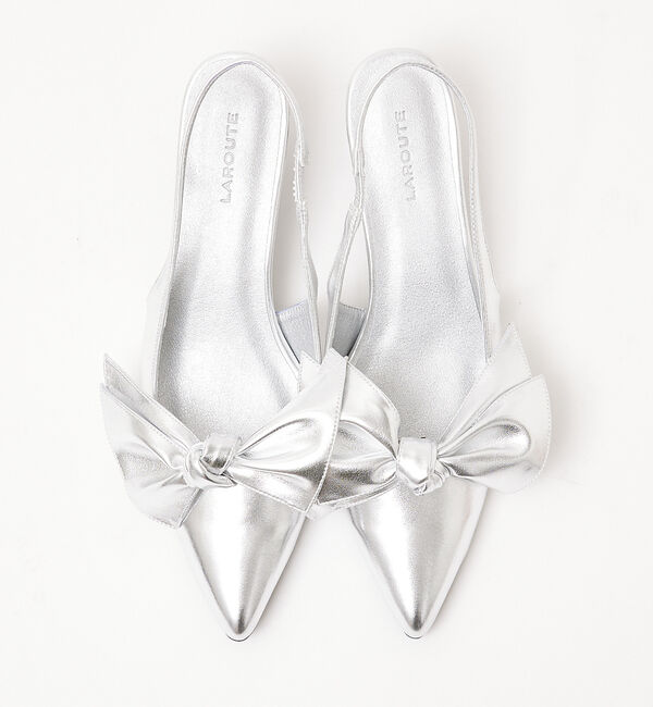 AU BANNISTER「【LAROUTE】リボンクリップ スリングバックパンプス」|パンプス|