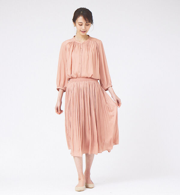 abahouse mavie「ヴィンテージサテンミモレ丈スカート」|スカート|