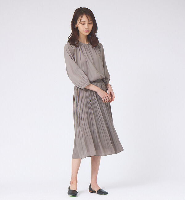 abahouse mavie「ヴィンテージサテンミモレ丈スカート」|スカート|