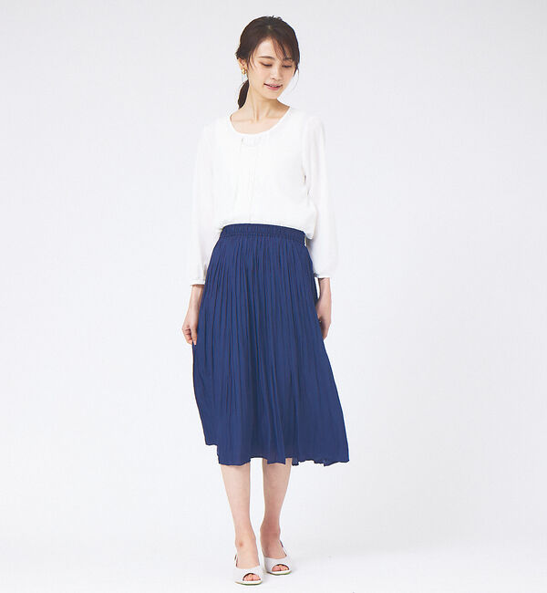 abahouse mavie「ヴィンテージサテンミモレ丈スカート」|スカート|