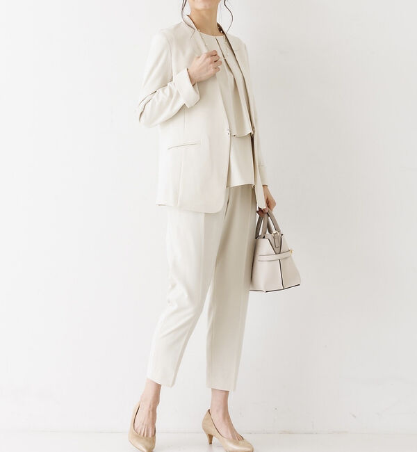abahouse mavie「【エニデイカセット】ノーカラージャケット＆バックフレアパンツセットアップ」|スーツ|
