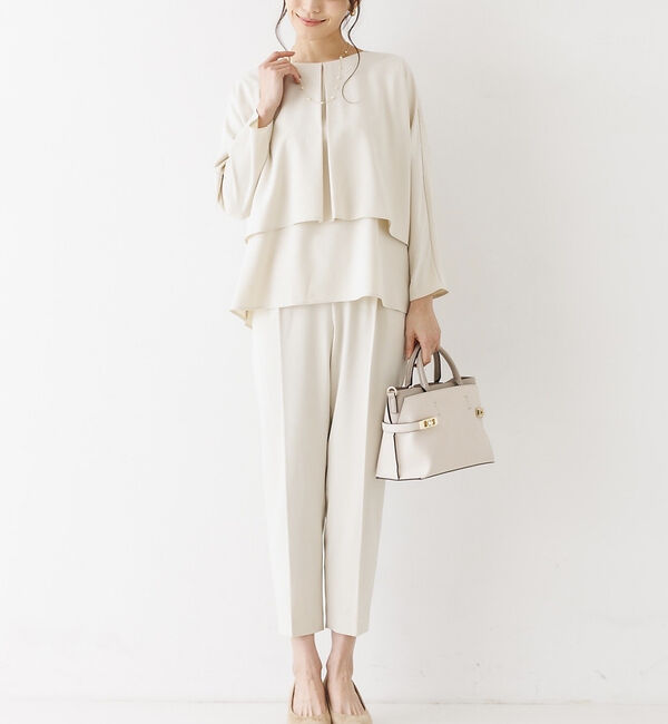 abahouse mavie「【エニデイカセット】ノーカラージャケット＆バックフレアパンツセットアップ」|スーツ|