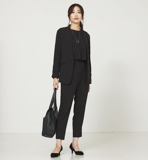 abahouse mavie「【エニデイカセット】ノーカラージャケット＆バックフレアパンツセットアップ」|スーツ|