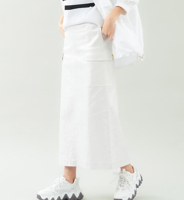 abahouse mavie「箔&綿ストレッチカーゴスカート」|スカート|