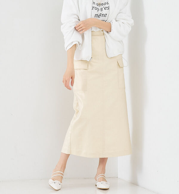 abahouse mavie「箔&綿ストレッチカーゴスカート」|スカート|