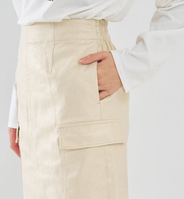 abahouse mavie「箔&綿ストレッチカーゴスカート」|スカート|
