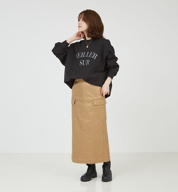 abahouse mavie「箔&綿ストレッチカーゴスカート」|スカート|