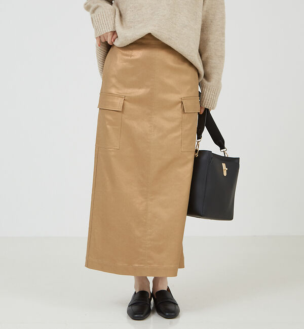 abahouse mavie「箔&綿ストレッチカーゴスカート」|スカート|