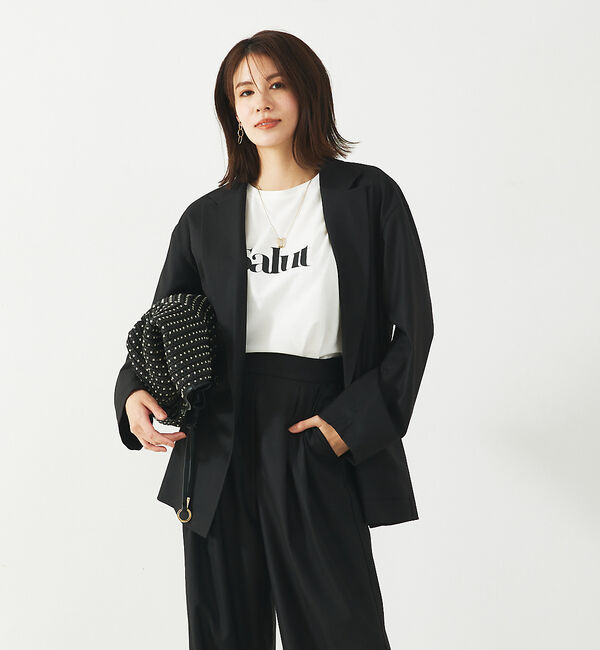 abahouse mavie「【LEE掲載・セットアップ対応】メランジ調ダブルジャケット/リネンライクジャケッ」|テーラードジャケット|