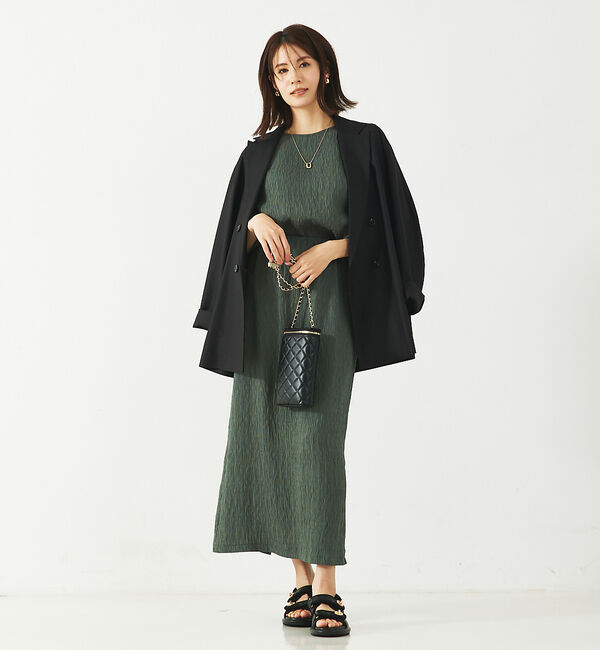 abahouse mavie「【LEE掲載・セットアップ対応】メランジ調ダブルジャケット/リネンライクジャケッ」|テーラードジャケット|