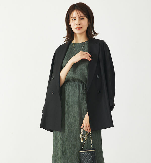 abahouse mavie「【LEE掲載・セットアップ対応】メランジ調ダブルジャケット/リネンライクジャケッ」|テーラードジャケット|