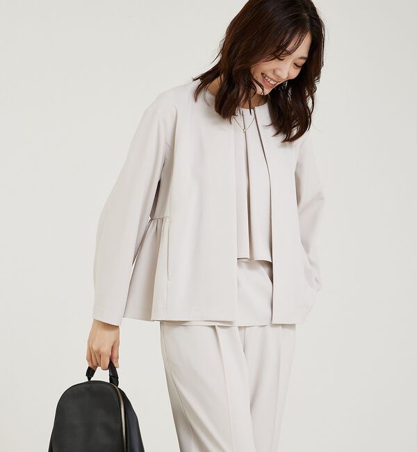 abahouse mavie「【WEB Domani掲載】【セットアップ対応/エニデイカセット】ノーカラーボレ」|ノーカラージャケット|