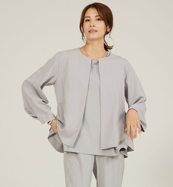 abahouse mavie「【WEB Domani掲載】【セットアップ対応/エニデイカセット】ノーカラーボレ」|ノーカラージャケット|