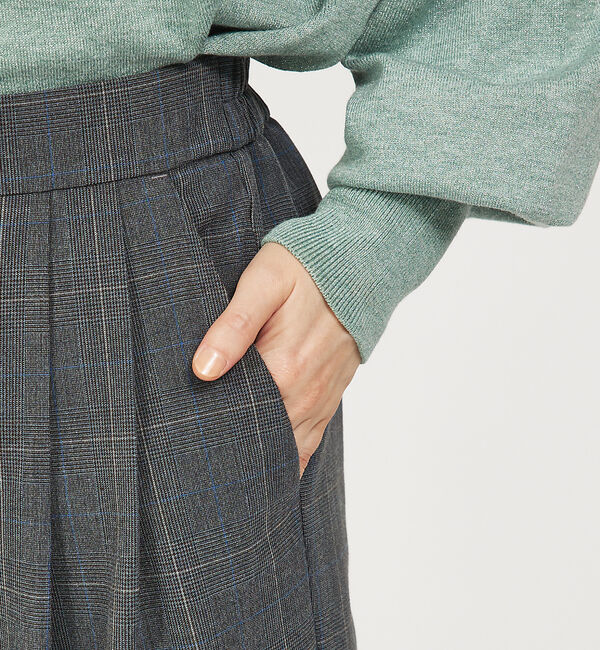 abahouse mavie「グレンチェックタックワイドパンツ」|その他|