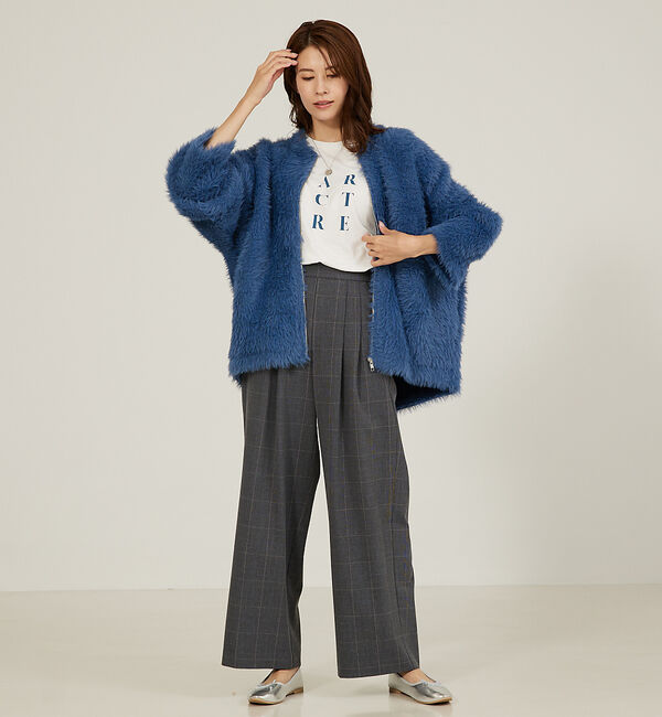 abahouse mavie「グレンチェックタックワイドパンツ」|その他|