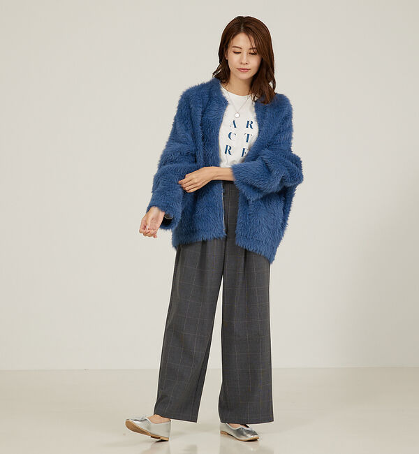 abahouse mavie「グレンチェックタックワイドパンツ」|その他|