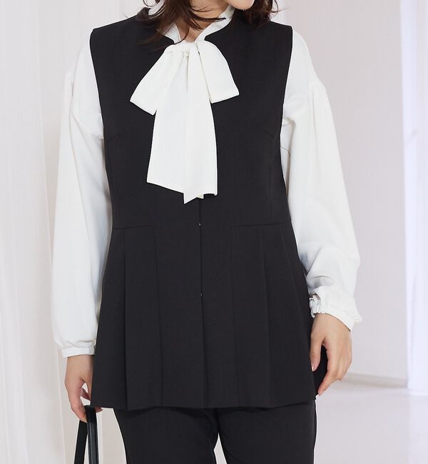 abahouse mavie「【エニデイカセット】タック切り替えジレ/セミオケ/きれいめ/レイヤード/ベスト/」|ベスト・ジレ|