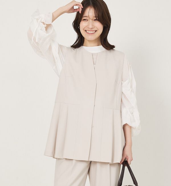 abahouse mavie「【エニデイカセット】タック切り替えジレ/セミオケ/きれいめ/レイヤード/ベスト/」|ベスト・ジレ|