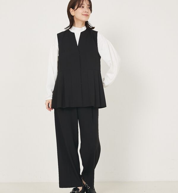 abahouse mavie「【エニデイカセット】タック切り替えジレ/セミオケ/きれいめ/レイヤード/ベスト/」|ベスト・ジレ|