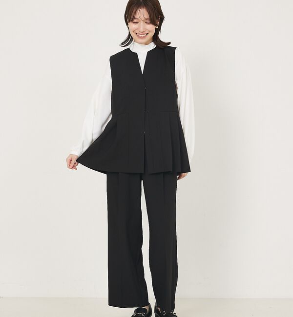 abahouse mavie「【エニデイカセット】タック切り替えジレ/セミオケ/きれいめ/レイヤード/ベスト/」|ベスト・ジレ|