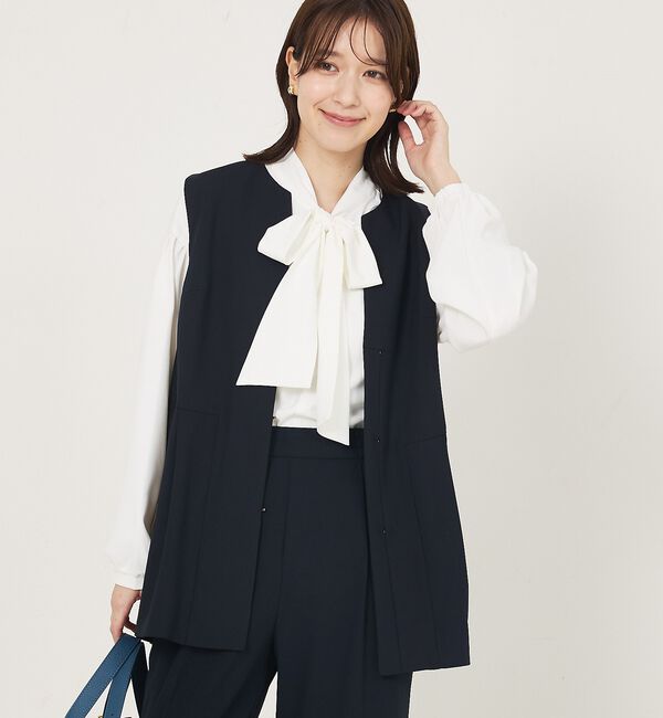 abahouse mavie「【エニデイカセット】タック切り替えジレ/セミオケ/きれいめ/レイヤード/ベスト/」|ベスト・ジレ|