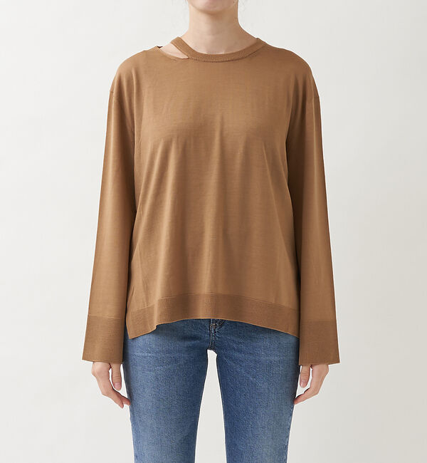 The Store by C' 「【COCUCA】カットオフプルオーバーニット」|ニット・セーター|キャメル