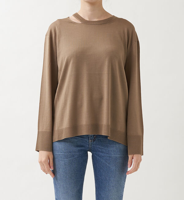 The Store by C' 「【COCUCA】カットオフプルオーバーニット」|ニット・セーター|ライトブラウン