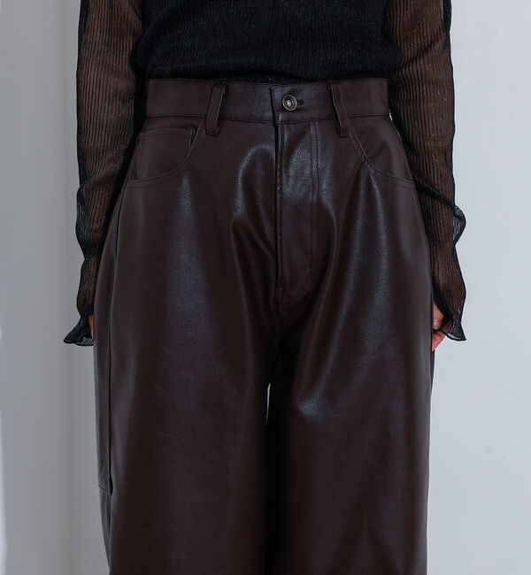NOMINE「フェイクレザー カーブ パンツ」|その他|