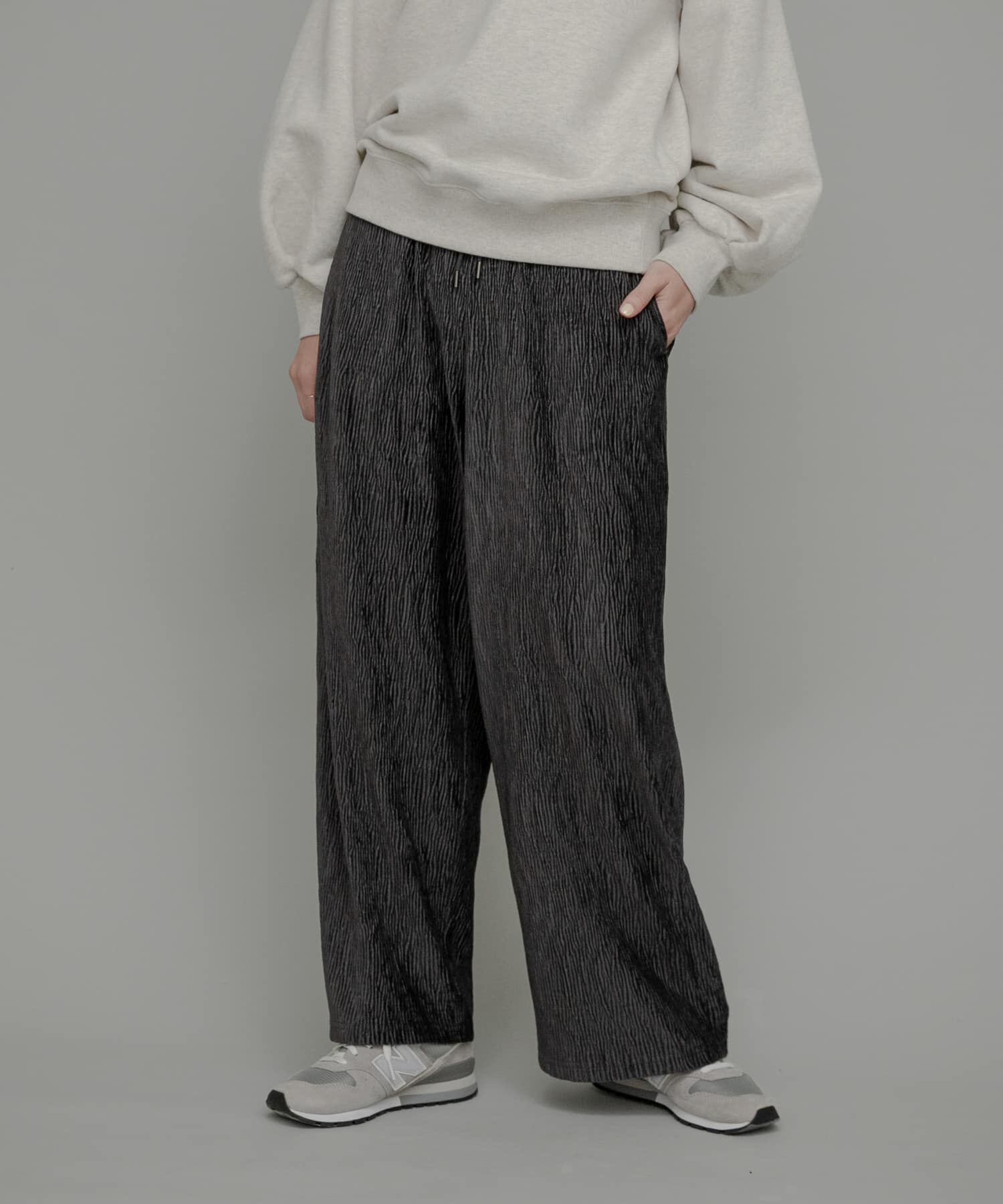 Sonny Label 「ベロアプリーツイージーカットパンツ」|その他|チャコールグレー
