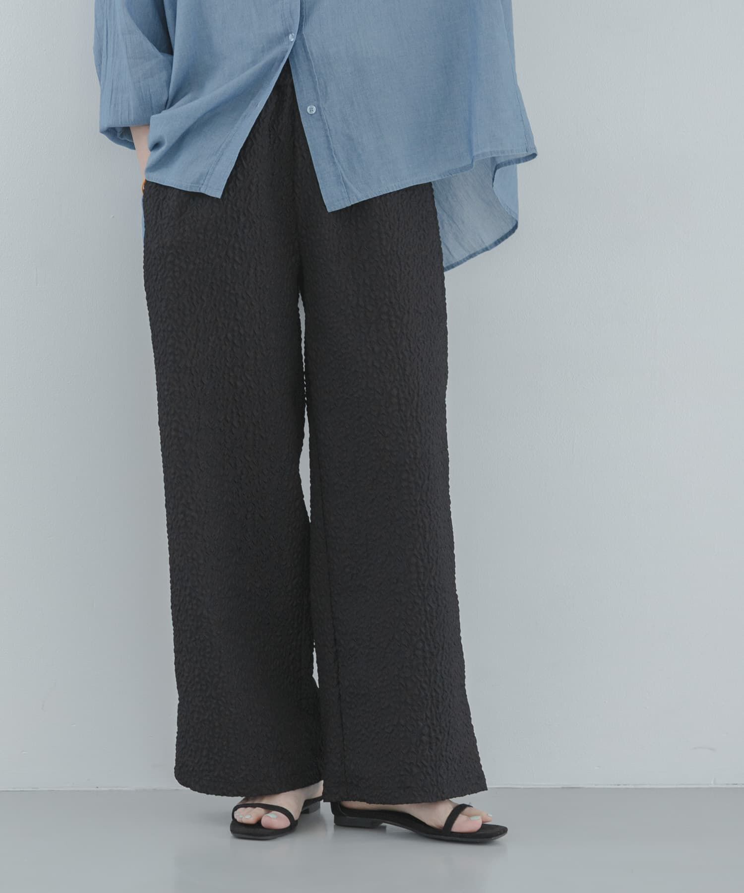 Sonny Label 「『WEB限定』フクレジャガードイージーパンツ」|その他|ブラック