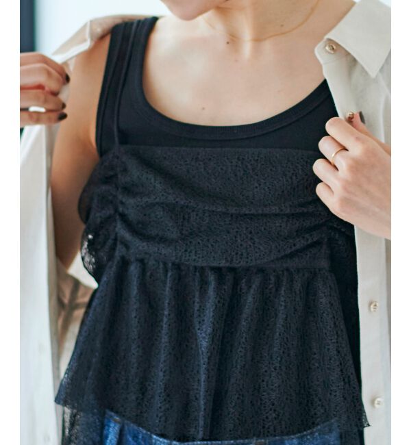 le.coeur blanc「メロンチュールキャミブラウス」|シャツ・ブラウス|