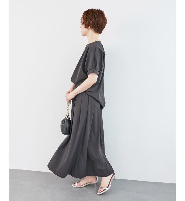  「《接触冷感》ナイロンストレッチタックギャザースカート」|スカート|