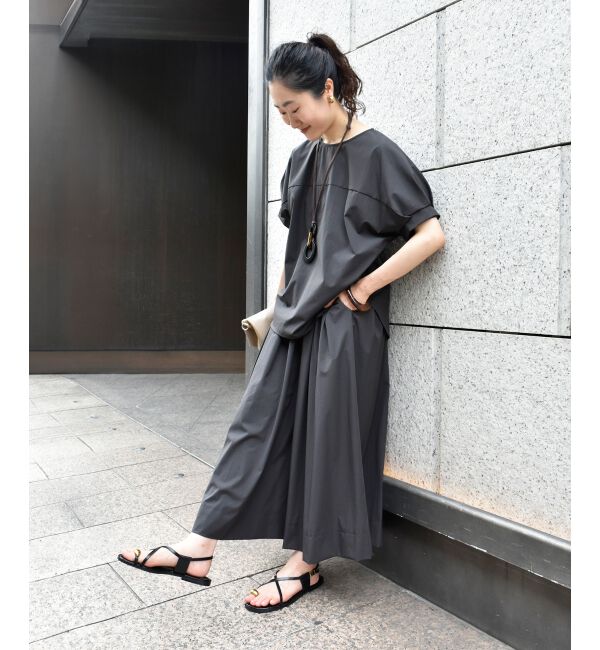  「《接触冷感》ナイロンストレッチタックギャザースカート」|スカート|