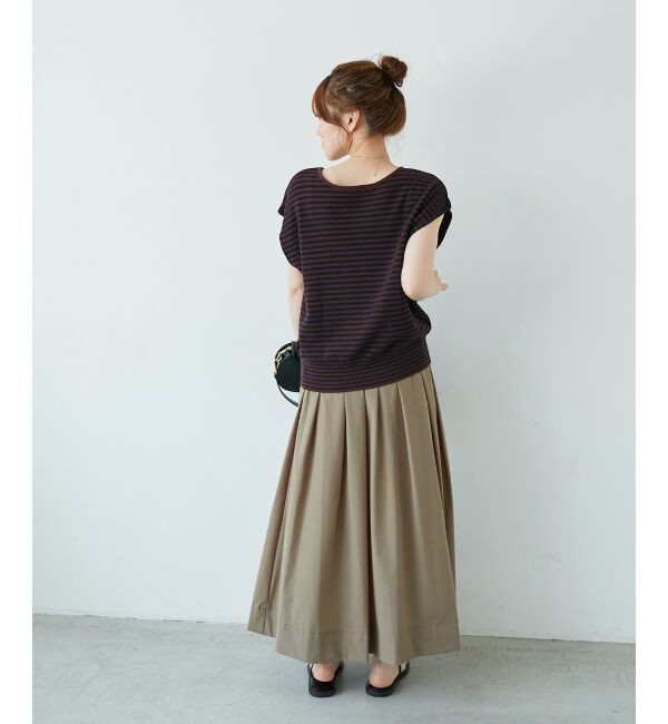  「《接触冷感》ナイロンストレッチタックギャザースカート」|スカート|